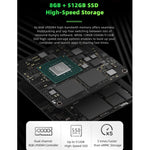 GMK NucBox Windows 10 System Mini PC, Intel Celeron J4125 Quad Core 64bit 14nm 2GHz-2.7GHz, Support WiFi & Bluetooth & RJ45,, 8GB+128GB,EU Plug