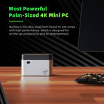 GMK NucBox Windows 10 System Mini PC, Intel Celeron J4125 Quad Core 64bit 14nm 2GHz-2.7GHz, Support WiFi & Bluetooth & RJ45,, 8GB+128GB,EU Plug