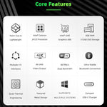 GMK NucBox Windows 10 System Mini PC, Intel Celeron J4125 Quad Core 64bit 14nm 2GHz-2.7GHz, Support WiFi & Bluetooth & RJ45,, 8GB+128GB,EU Plug