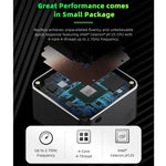 GMK NucBox Windows 10 System Mini PC, Intel Celeron J4125 Quad Core 64bit 14nm 2GHz-2.7GHz, Support WiFi & Bluetooth & RJ45,, 8GB+128GB,EU Plug