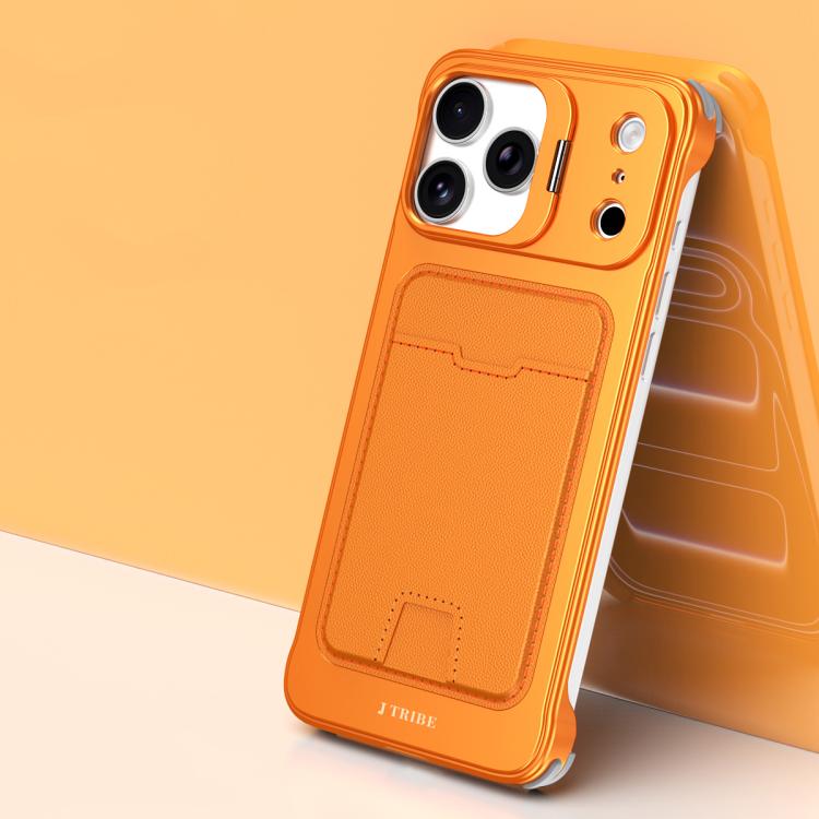 غطاء هاتف حامل عدسة بدون إطار معدني من J TRIBE مع فتحة بطاقة، لهواتف iPhone 17 Pro Max، iPhone 17 Pro، iPhone 17، iPhone Air، iPhone 16 Pro Max، iPhone 16 Pro، iPhone 15 Pro Max، iPhone 15 Pro