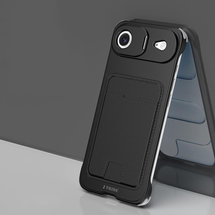 J TRIBE Metal Frameless Card Slot Lens Holder Phone Case, For iPhone 17 Pro Max, For iPhone 17 Pro, For iPhone 17, For iPhone Air, For iPhone 16 Pro Max, For iPhone 16 Pro, For iPhone 15 Pro Max, For iPhone 15 Pro