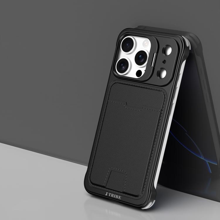 J TRIBE Metal Frameless Card Slot Lens Holder Phone Case, For iPhone 17 Pro Max, For iPhone 17 Pro, For iPhone 17, For iPhone Air, For iPhone 16 Pro Max, For iPhone 16 Pro, For iPhone 15 Pro Max, For iPhone 15 Pro