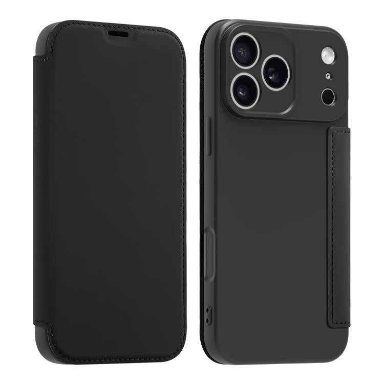 غطاء هاتف جلد يحاكي ملمس الجلد السائل مع فتحات للبطاقات، لهواتف iPhone 17 Pro Max، iPhone 17 Pro، iPhone 17، iPhone Air