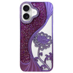Electroplated TPU Lotus Hollow-carved  Rhinestone Glitter Phone Case, For iPhone 17 Pro Max, For iPhone 17 Pro, For iPhone 17, For iPhone 16 Pro Max, For iPhone 16 Pro, For iPhone 16, For iPhone 15 Pro Max, For iPhone 15 Pro