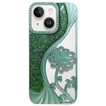 Electroplated TPU Lotus Hollow-carved  Rhinestone Glitter Phone Case, For iPhone 15, For iPhone 14, For iPhone 14 Pro, For iPhone 14 Pro Max, For iPhone 13 Pro Max, For iPhone 13 Pro, For iPhone 13, For iPhone 12