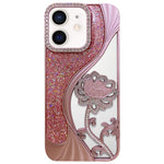 Electroplated TPU Lotus Hollow-carved  Rhinestone Glitter Phone Case, For iPhone 13 Pro, For iPhone 13, For iPhone 12, For iPhone 12 Pro Max, For iPhone 12 Pro, For iPhone 11 Pro Max, For iPhone 11