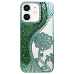 Electroplated TPU Lotus Hollow-carved  Rhinestone Glitter Phone Case, For iPhone 13 Pro, For iPhone 13, For iPhone 12, For iPhone 12 Pro Max, For iPhone 12 Pro, For iPhone 11 Pro Max, For iPhone 11