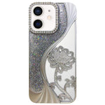 Electroplated TPU Lotus Hollow-carved  Rhinestone Glitter Phone Case, For iPhone 13 Pro, For iPhone 13, For iPhone 12, For iPhone 12 Pro Max, For iPhone 12 Pro, For iPhone 11 Pro Max, For iPhone 11
