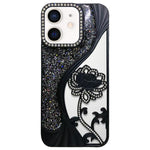 Electroplated TPU Lotus Hollow-carved  Rhinestone Glitter Phone Case, For iPhone 13 Pro, For iPhone 13, For iPhone 12, For iPhone 12 Pro Max, For iPhone 12 Pro, For iPhone 11 Pro Max, For iPhone 11
