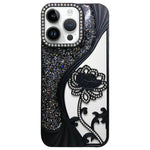 Electroplated TPU Lotus Hollow-carved  Rhinestone Glitter Phone Case, For iPhone 13 Pro, For iPhone 13, For iPhone 12, For iPhone 12 Pro Max, For iPhone 12 Pro, For iPhone 11 Pro Max, For iPhone 11