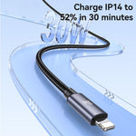 كابل بيانات شحن سريع من سبائك الألمنيوم USAMS SJ770 U91 بقوة 30 واط من نوع Type-C إلى 8 دبابيس، الطول: 1م، SJ770