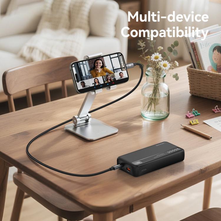 كابل بيانات شحن سريع من سبائك الألمنيوم USAMS SJ770 U91 بقوة 30 واط من نوع Type-C إلى 8 دبابيس، الطول: 1م، SJ770