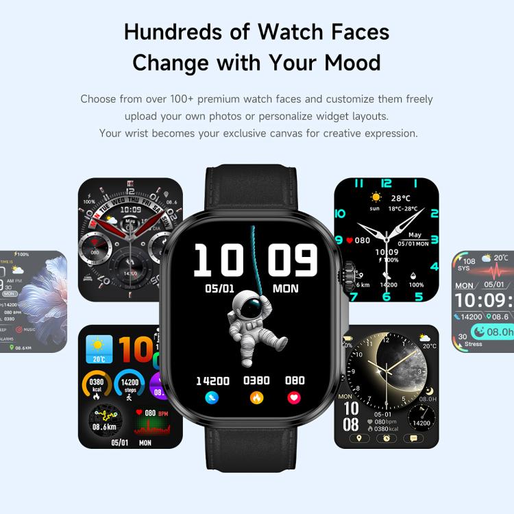 GE52 1.88-inch Full Touch HD Screen BT Call Smart Watch Silicone Strap, Supports Health Monitoring