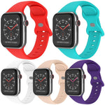 5er-Pack xDfind Silikon-Uhrenarmband mit Schmetterlingsverschluss, passend für Apple Watch 42 / 44 / 45 / 46 / 49 mm, Apple Watch 38 / 40 / 41 / S11 42 mm