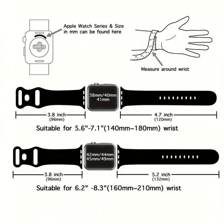 5er-Pack xDfind Silikon-Uhrenarmband mit Schmetterlingsverschluss, passend für Apple Watch 42 / 44 / 45 / 46 / 49 mm, Apple Watch 38 / 40 / 41 / S11 42 mm