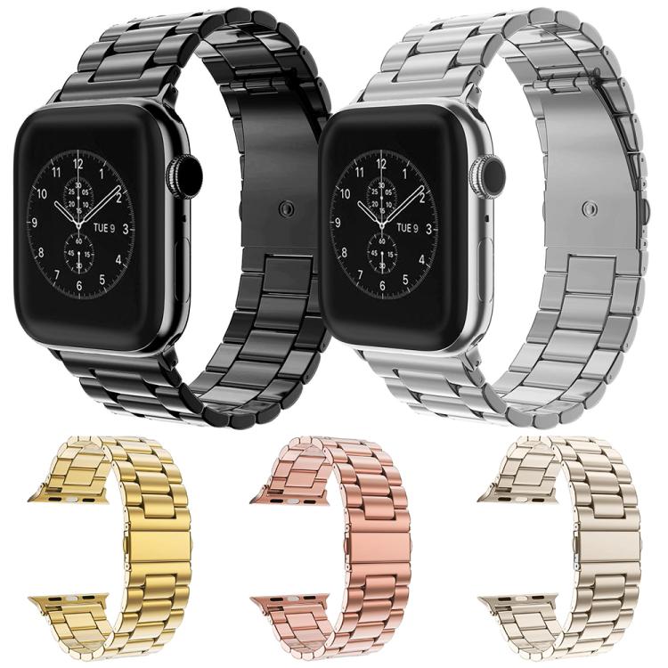 5er-Pack xDfind Dreiperlen-Faltschließe Edelstahl-Uhrenarmband, für Apple Watch 42 / 44 / 45 / 46 / 49 mm, für Apple Watch 38 / 40 / 41 / S11 42 mm