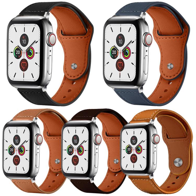 5er-Pack xDfind Nietschließe, Echtleder-Uhrenarmband, für Apple Watch 42 / 44 / 45 / 46 / 49 mm, für Apple Watch 38 / 40 / 41 / S11 42 mm
