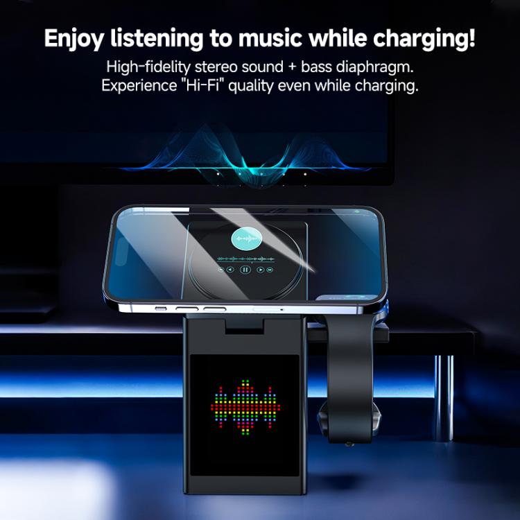 S5D 3 in 1 15W Multi-functional Touchscreen Wireless Charger with Bluetooth Speaker Function