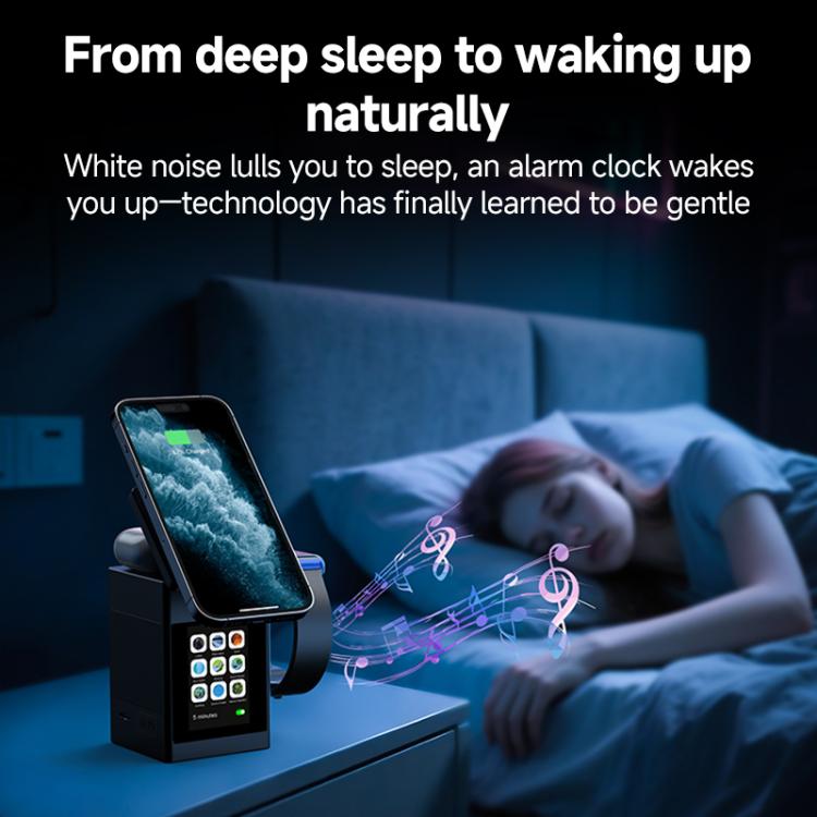 S5D 3 in 1 15W Multi-functional Touchscreen Wireless Charger with Bluetooth Speaker Function