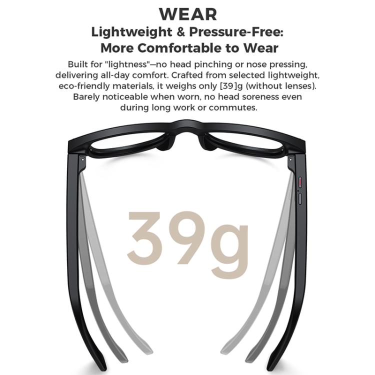 M01S 5MP Smart AI Camera Glasses Supports Voice Calls, Video Recording, WiFi Transmission