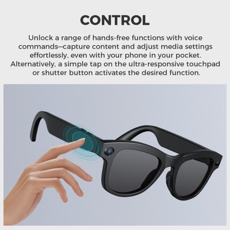 M01S 5MP Smart AI Camera Glasses Supports Voice Calls, Video Recording, WiFi Transmission