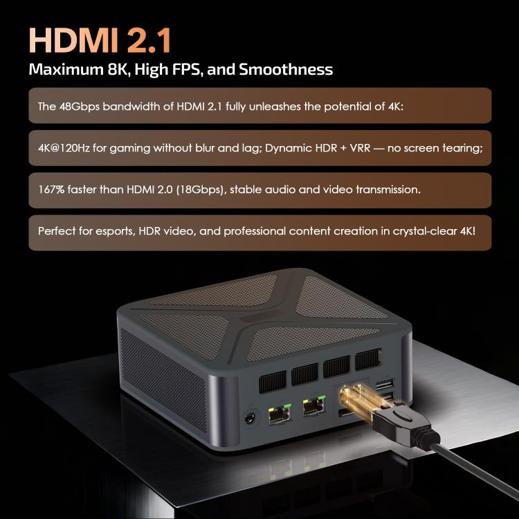 GXMO GH8 Windows 11 Pro Mini PC, AMD Ryzen 9 8945HS Octa Core Processor, No Memory, 16GB+512GB