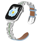 xDfind Diamant-Edelstahl-Hybrid-Uhrenarmband aus echtem Leder, für Apple Watch 42 / 44 / 45 / 46 / 49 mm, für Apple Watch 38 / 40 / 41 / S11 42 mm