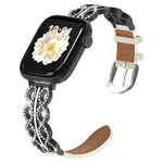 xDfind Diamant-Edelstahl-Hybrid-Uhrenarmband aus echtem Leder, für Apple Watch 42 / 44 / 45 / 46 / 49 mm, für Apple Watch 38 / 40 / 41 / S11 42 mm