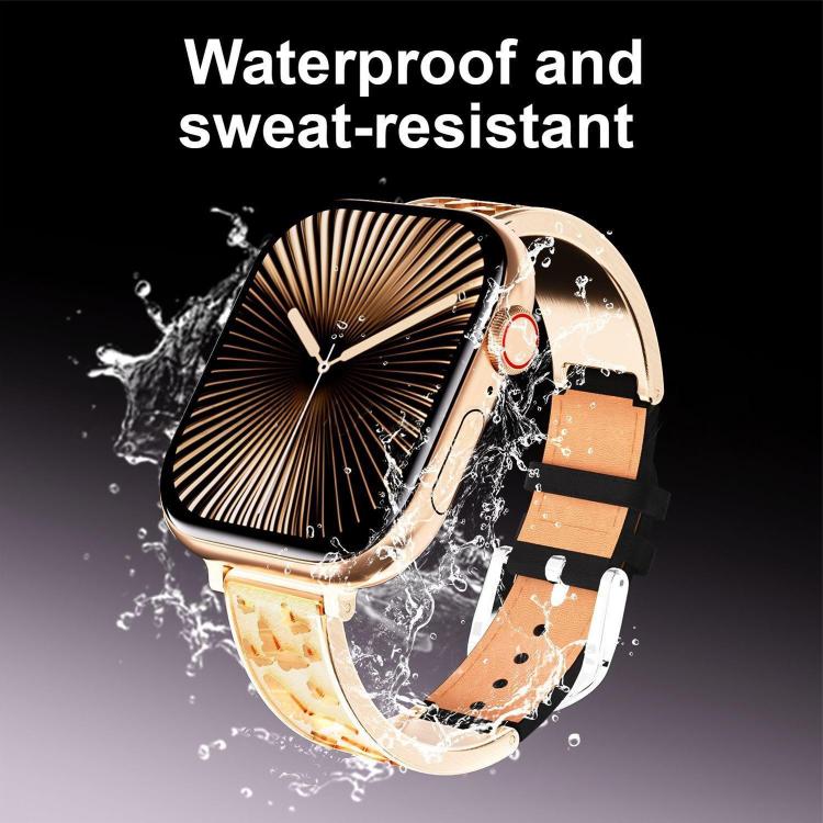 xDfind Butterfly Edelstahl-Hybrid-Armband aus echtem Leder, für Apple Watch 42 / 44 / 45 / 46 / 49 mm, für Apple Watch 38 / 40 / 41 / S11 42 mm