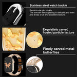 xDfind Butterfly Edelstahl-Hybrid-Armband aus echtem Leder, für Apple Watch 42 / 44 / 45 / 46 / 49 mm, für Apple Watch 38 / 40 / 41 / S11 42 mm