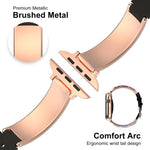 xDfind Evil Eye Stainless Steel Hybrid Genuine Leather Watch Band, For Apple Watch 42 / 44 / 45 / 46 / 49mm, For Apple Watch 38 / 40 / 41 / S11 42mm