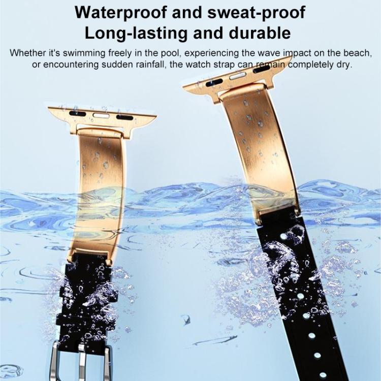 xDfind Evil Eye Stainless Steel Hybrid Genuine Leather Watch Band, For Apple Watch 42 / 44 / 45 / 46 / 49mm, For Apple Watch 38 / 40 / 41 / S11 42mm