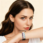 xDfind Evil Eye Stainless Steel Hybrid Genuine Leather Watch Band, For Apple Watch 42 / 44 / 45 / 46 / 49mm, For Apple Watch 38 / 40 / 41 / S11 42mm