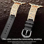 xDfind Retro-Armband mit floralem Muster aus Edelstahl und Echtleder, passend für Apple Watch 42 / 44 / 45 / 46 / 49 mm, Apple Watch 38 / 40 / 41 / S11 42 mm