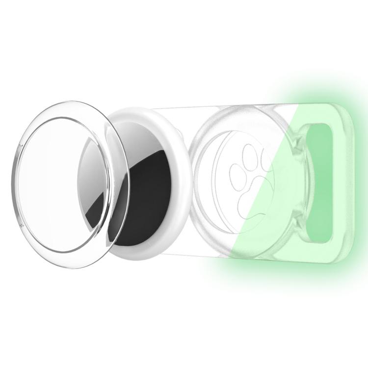 xDfind Silicone Pet Collar Tracker Transparent PC Cover, For AirTag 2nd Gen / AirTag 1st Gen