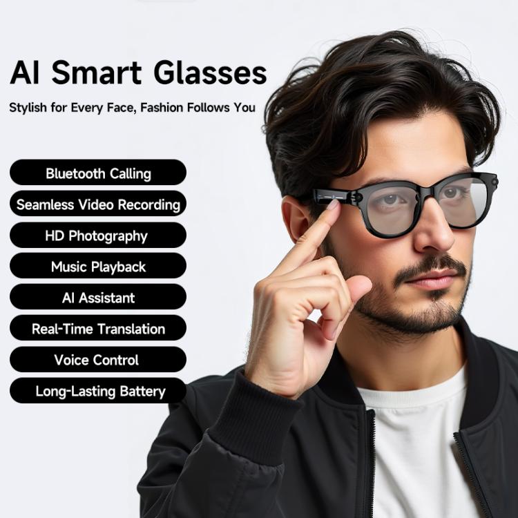 M89 2MP AI Smart Glasses Support Bluetooth Call, AI Intelligent Voice Assistant