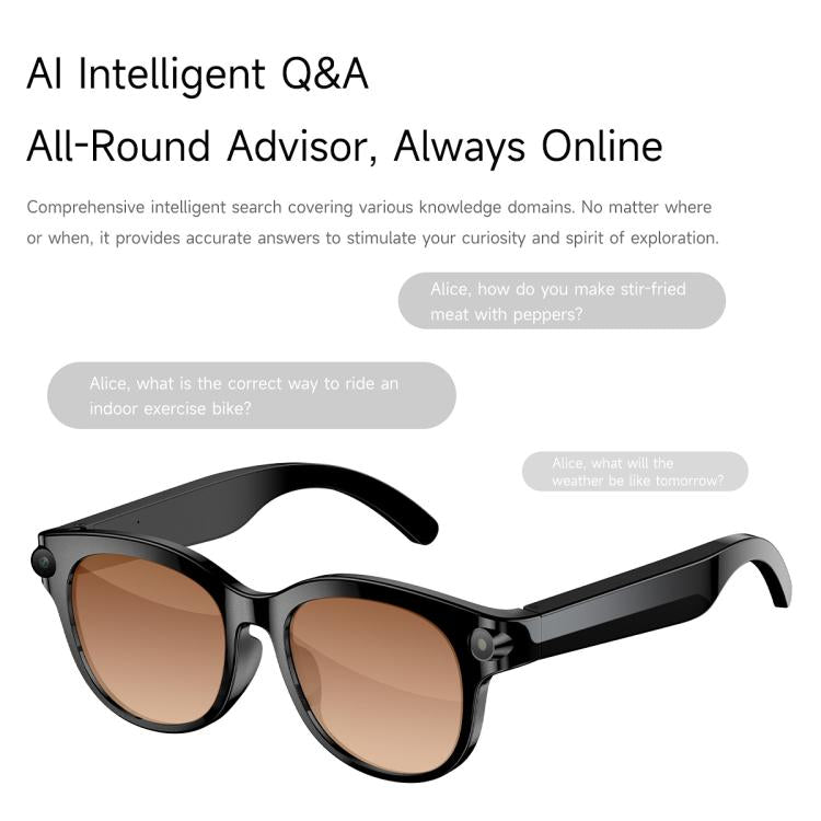 M89 2MP AI Smart Glasses Support Bluetooth Call, AI Intelligent Voice Assistant