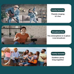 YS-219 Mini Portable Karaoke Wireless Bluetooth Speaker with 2 Microphones