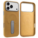 VIETAO Suede MagSafe PU Leather Phone Case with Holder, For iPhone 17 Pro Max, For iPhone 17 Pro, For iPhone 17, For iPhone Air