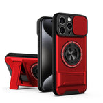 غطاء هاتف مغناطيسي متعدد الوظائف مع نافذة انزلاقية للعدسة ومقاوم للصدمات، لهواتف iPhone 13 Pro Max، iPhone 13 Pro، iPhone 12 Pro Max، iPhone 11 Pro Max، iPhone 11