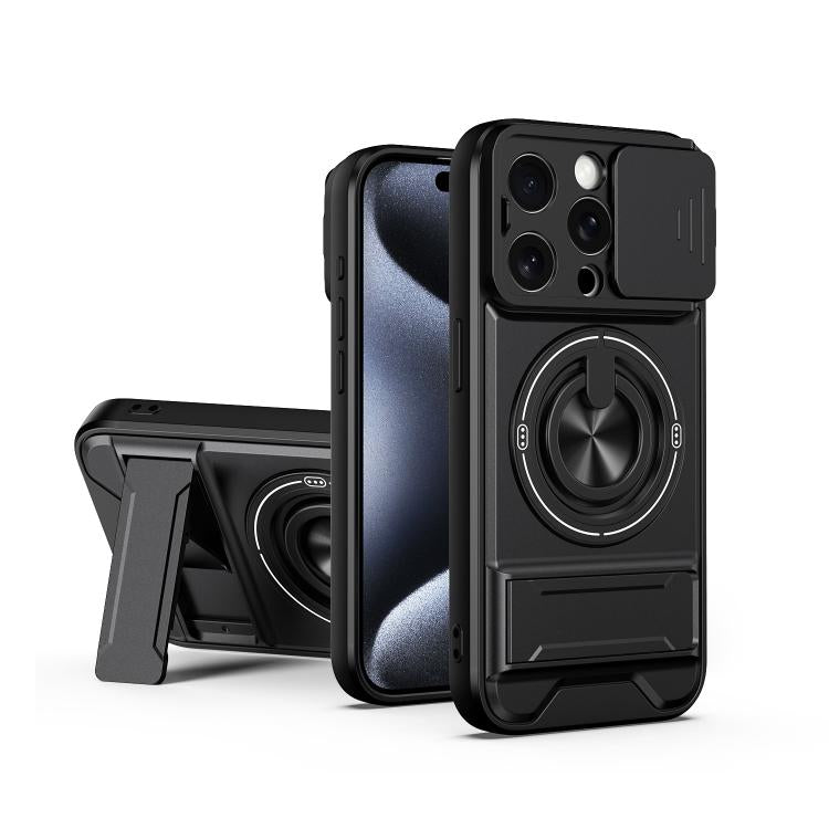 غطاء هاتف مغناطيسي متعدد الوظائف مع نافذة انزلاقية للعدسة ومقاوم للصدمات، لهواتف iPhone 13 Pro Max، iPhone 13 Pro، iPhone 12 Pro Max، iPhone 11 Pro Max، iPhone 11