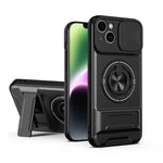غطاء هاتف مغناطيسي متعدد الوظائف مع نافذة انزلاقية للعدسة ومقاوم للصدمات، لهواتف iPhone 13 Pro Max، iPhone 13 Pro، iPhone 12 Pro Max، iPhone 11 Pro Max، iPhone 11