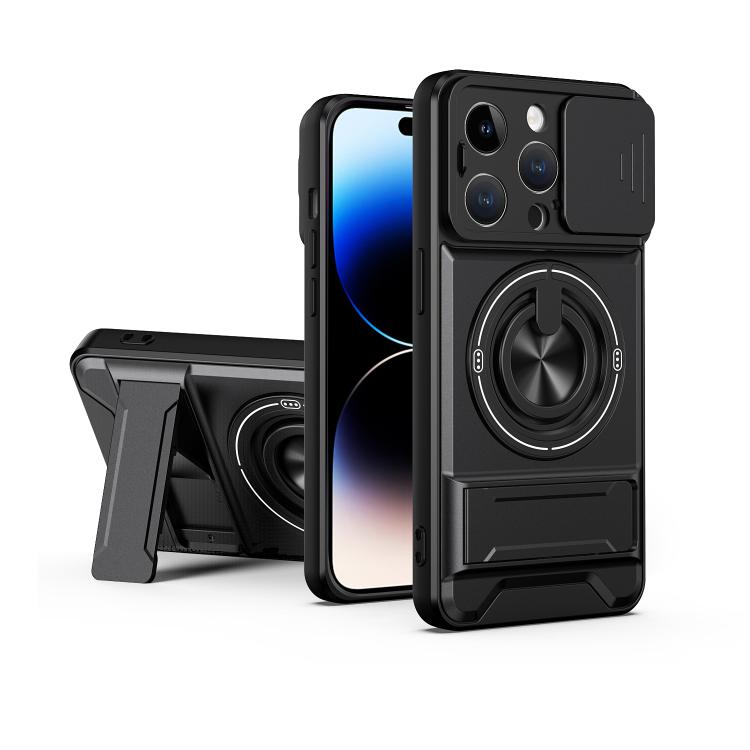 غطاء هاتف مغناطيسي متعدد الوظائف مع نافذة انزلاقية للعدسة ومقاوم للصدمات، لهواتف iPhone 13 Pro Max، iPhone 13 Pro، iPhone 12 Pro Max، iPhone 11 Pro Max، iPhone 11