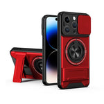 غطاء هاتف مغناطيسي متعدد الوظائف مع نافذة انزلاقية للعدسة ومقاوم للصدمات، لهواتف iPhone 13 Pro Max، iPhone 13 Pro، iPhone 12 Pro Max، iPhone 11 Pro Max، iPhone 11