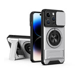 غطاء هاتف مغناطيسي متعدد الوظائف مع نافذة انزلاقية للعدسة ومقاوم للصدمات، لهواتف iPhone 13 Pro Max، iPhone 13 Pro، iPhone 12 Pro Max، iPhone 11 Pro Max، iPhone 11