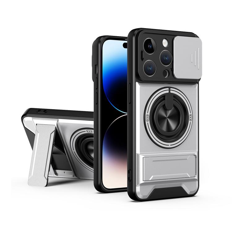 غطاء هاتف مغناطيسي متعدد الوظائف مع نافذة انزلاقية للعدسة ومقاوم للصدمات، لهواتف iPhone 13 Pro Max، iPhone 13 Pro، iPhone 12 Pro Max، iPhone 11 Pro Max، iPhone 11