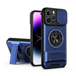 غطاء هاتف مغناطيسي متعدد الوظائف مع نافذة انزلاقية للعدسة ومقاوم للصدمات، لهواتف iPhone 13 Pro Max، iPhone 13 Pro، iPhone 12 Pro Max، iPhone 11 Pro Max، iPhone 11