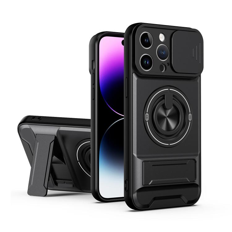 غطاء هاتف مغناطيسي متعدد الوظائف مع نافذة انزلاقية للعدسة ومقاوم للصدمات، لهواتف iPhone 13 Pro Max، iPhone 13 Pro، iPhone 12 Pro Max، iPhone 11 Pro Max، iPhone 11