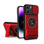 غطاء هاتف مغناطيسي متعدد الوظائف مع نافذة انزلاقية للعدسة ومقاوم للصدمات، لهواتف iPhone 13 Pro Max، iPhone 13 Pro، iPhone 12 Pro Max، iPhone 11 Pro Max، iPhone 11